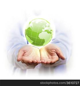 Planet System in Your Hand. Conceptual Image.