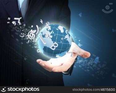 planet system in your hands. Planet System in Your Hand. Conceptual Image.