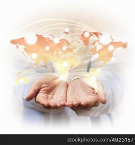 planet system in your hands. Planet System in Your Hand. Conceptual Image.