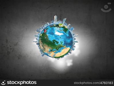 Planet we life in. Our Earth planet and modern life. Elements of this image are furnished by NASA