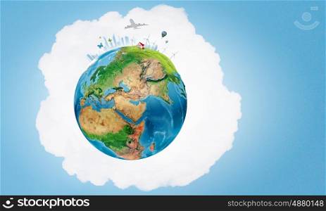 Planet we life in. Our Earth planet and modern life. Elements of this image are furnished by NASA