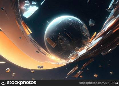 Planets in space. Colorful illustration of the universe. Space wallpaper. Fantastic concept. Scientific research of the world. AI generated.. Planets in space. Colorful illustration of the universe. Space wallpaper. Fantastic concept. AI generated.