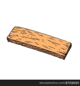 plank wood hand drawn vector. wooden board, old timber, texture panel, oak wall, nature brown, floor material plank wood sketch. isolated color illustration. plank wood sketch hand drawn vector