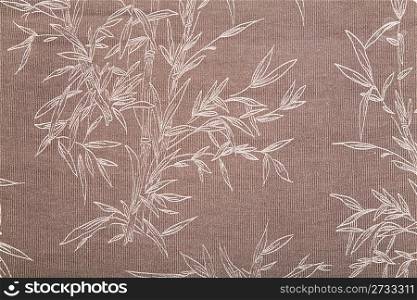 plant draw on brown textile texture