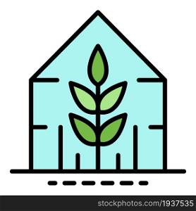 Plant greenhouse icon. Outline plant greenhouse vector icon color flat isolated. Plant greenhouse icon color outline vector