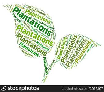 Plantations Word Indicating Farm Agriculture And Hacienda