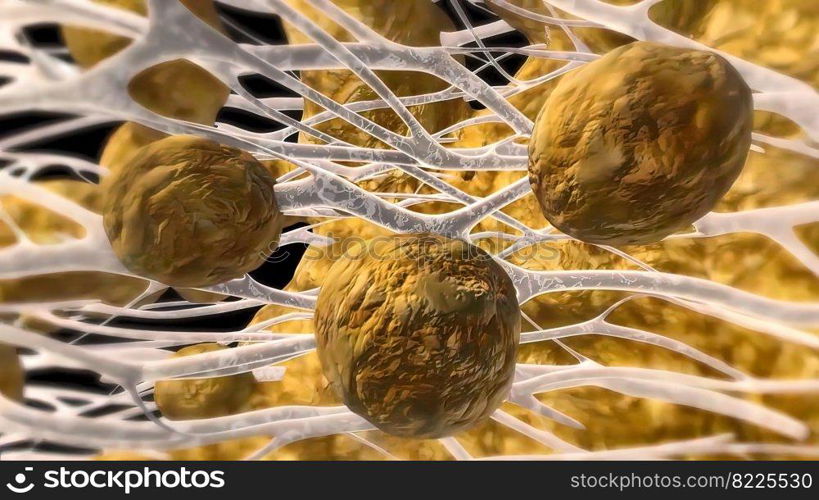 Plaque formation in the cardiovascular tract 3D illustration. Plaque formation in the cardiovascular tract