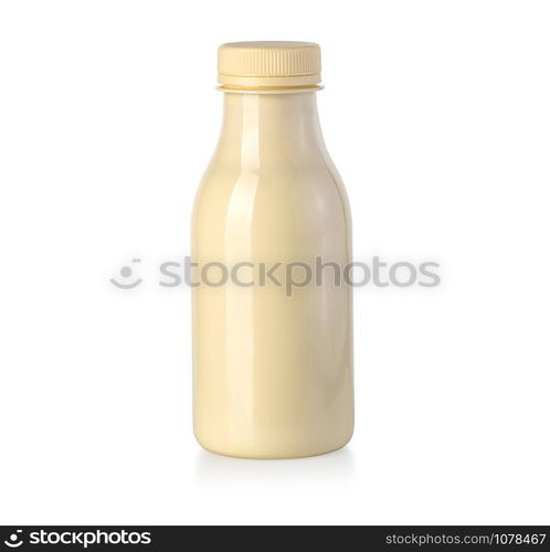 plastc bottle with milk isolated with clipping path