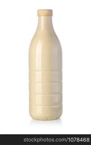 plastc bottle with milk isolated with clipping path