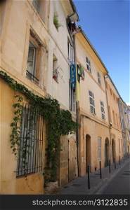 Plastered facades in traditional Provencal colors in Aix-en-provence