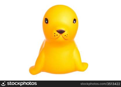 Plastic baby seal isolated on a over white background