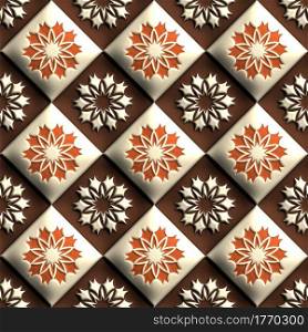 Plastic background tiles with embossed abstract ornament. Plastic background tile