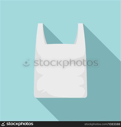 Plastic bag icon. Flat illustration of plastic bag vector icon for web design. Plastic bag icon, flat style