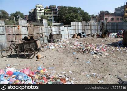 Plastic bags and garbage in Khatmandu, Nepal