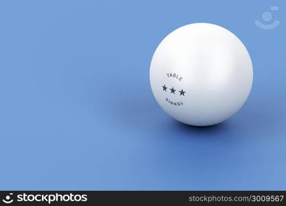 Plastic ball for ping pong on blue table