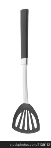 Plastic black spatula isolated on a white. Plastic black spatula isolated on white