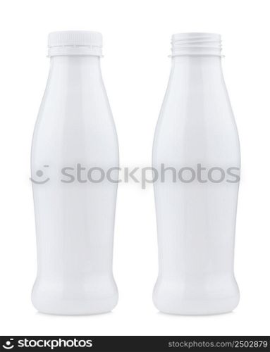 Plastic bottle closed and open, isolated on white background
