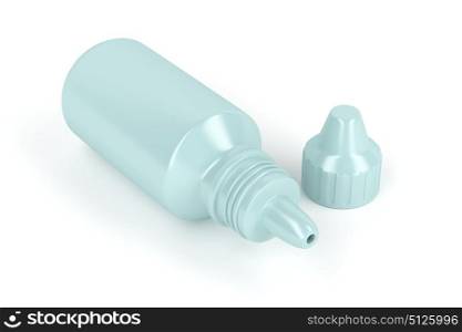 Plastic bottle for eye drop on white background