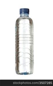 Plastic bottle full of water isolated on white background