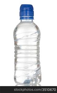 Plastic bottle full of water isolated on white background