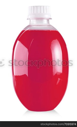 Plastic bottle of cherry isolated on white background