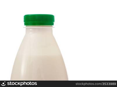 plastic bottle of milk isolated on white