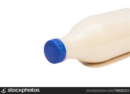 Plastic Bottle of milk isolated on white background