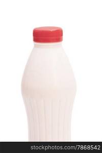 Plastic Bottle of milk isolated on white background