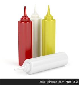 Plastic bottles for ketchup, mustard, mayonnaise and other sauces