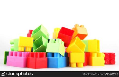 Plastic building blocks.