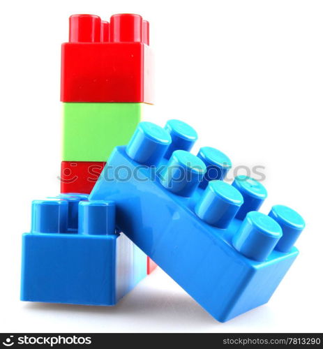 Plastic building blocks.