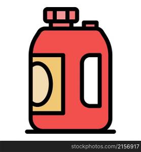 Plastic canister icon. Outline plastic canister vector icon color flat isolated. Plastic canister icon color outline vector