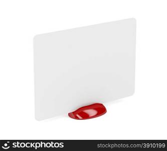 Plastic card holder with empty white card
