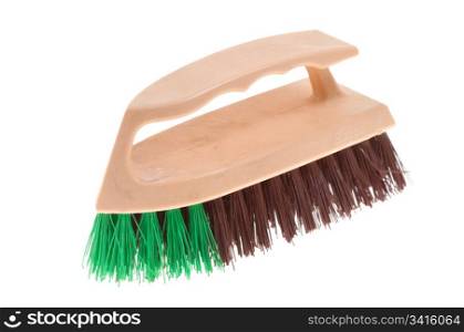 Plastic clothes brush isolated on white