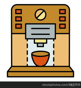 Plastic coffee machine icon. Outline plastic coffee machine vector icon color flat isolated. Plastic coffee machine icon color outline vector