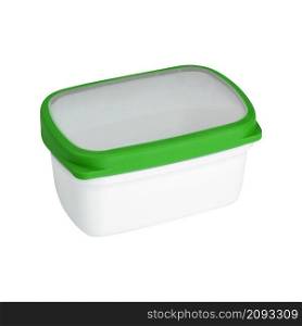 Plastic container for dairy foods Isolated on a white background