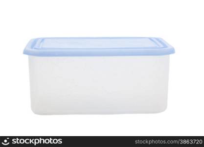 Plastic container for food isolated on white