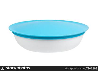 Plastic container for food isolated on white with clipping path