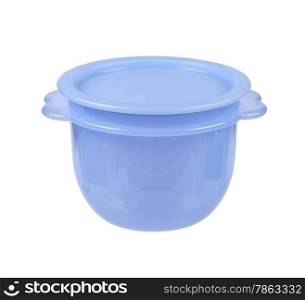 Plastic container for food isolated on white with clipping path