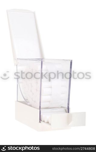 plastic cotton roll dispenser (dentisty equipment) isolated on white background