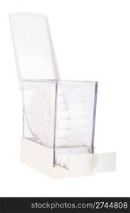 plastic cotton roll dispenser (dentisty equipment) isolated on white background