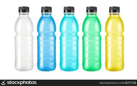 plastic drink bottle isolated on white background