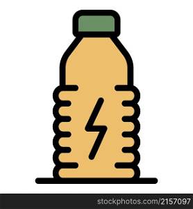 Plastic energetic bottle icon. Outline plastic energetic bottle vector icon color flat isolated. Plastic energetic bottle icon color outline vector