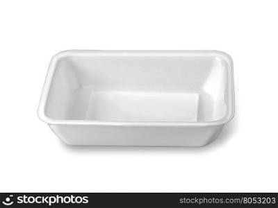 Plastic food box isolated on white background with clipping path