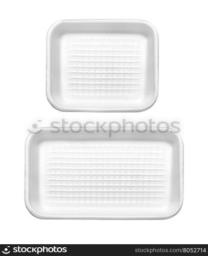 Plastic food box set isolated on white background with clipping path