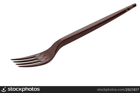 Plastic fork isolated on white background