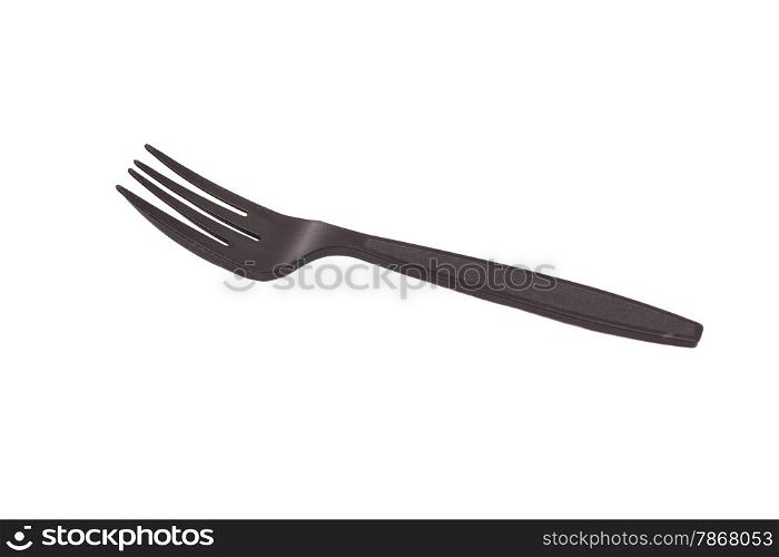 Plastic fork isolated on white background