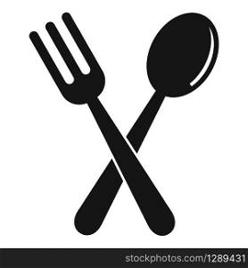 Plastic fork spoon icon. Simple illustration of plastic fork spoon vector icon for web design isolated on white background. Plastic fork spoon icon, simple style