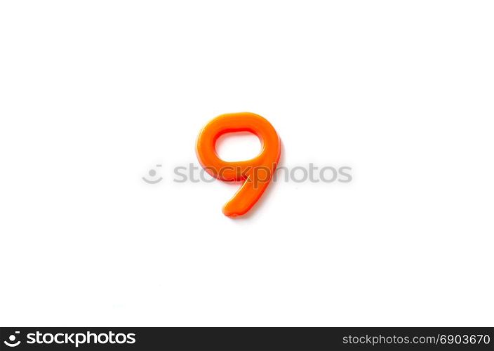 Plastic letters isolated white background.