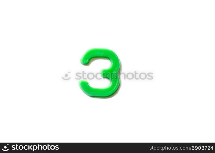 Plastic letters isolated white background.